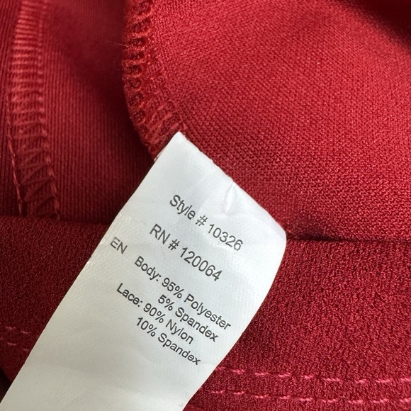 AKIRA Womens Small Red Corset Bustier Date Night Lace Sleeves Regency Going Out - Picture 10 of 16